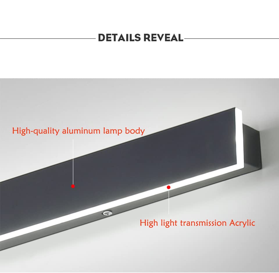 Modern LED Waterproof IP65 Outdoor Wall Light - Black Long Wall Lamp for Garden, Porch, Bedroom & Backlighting | 110V/220V | Durable Sconce Lantern for Patio, Hallway & Landscape Lighting