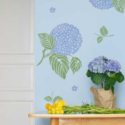 Japanese Hydrangea Floral Stencil for DIY Painting, Scrapbooking & Home Decor - Reusable Flower Design Template for Walls, Furniture & Crafts