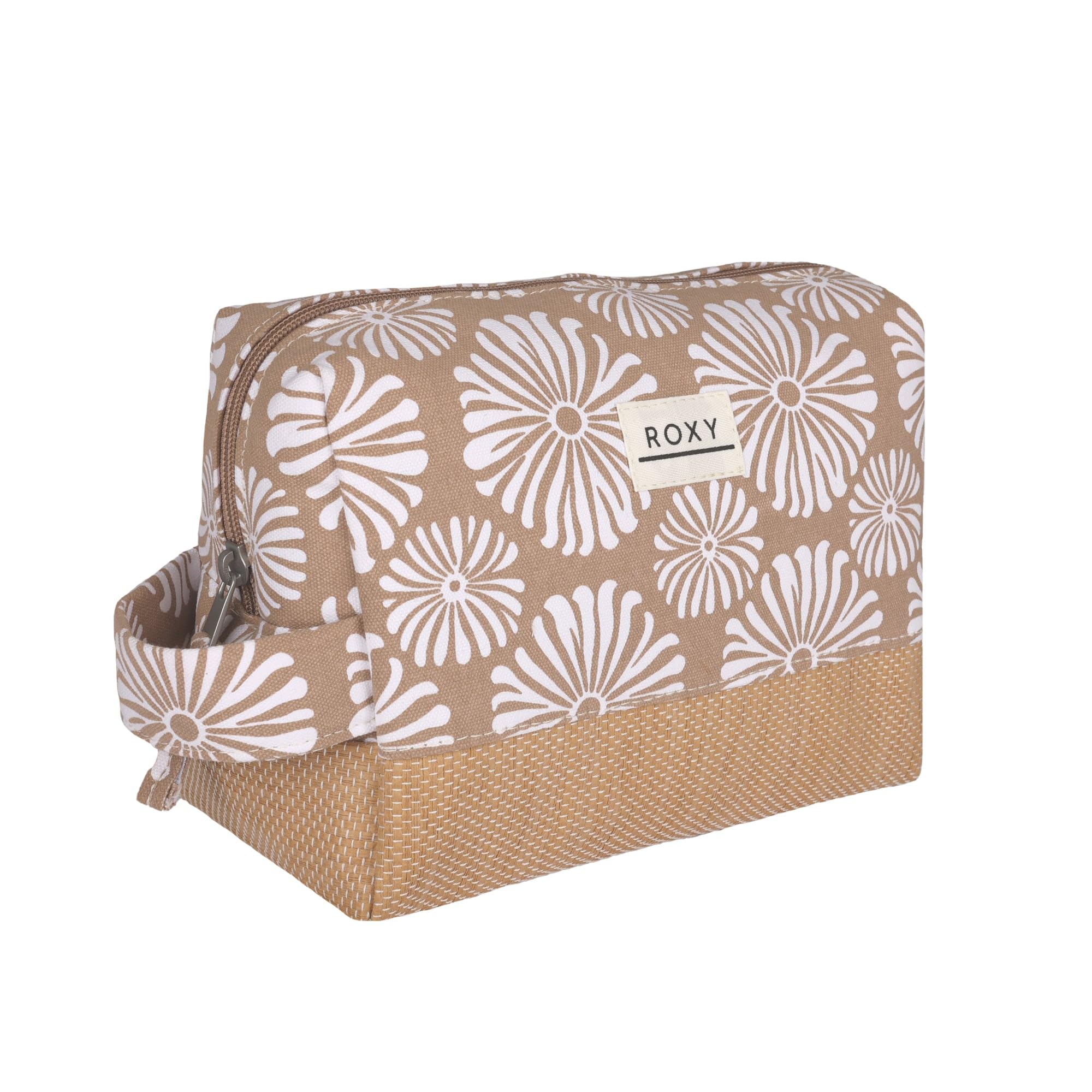 Roxy Women's Misty Jetties Travel Cube - Waterproof Makeup & Toiletries Organizer Bag for Vacation, Small Floral Storage Case with Tropical Tile Design - Perfect for Beach Trips, Gym Essentials & Weekend Getaways