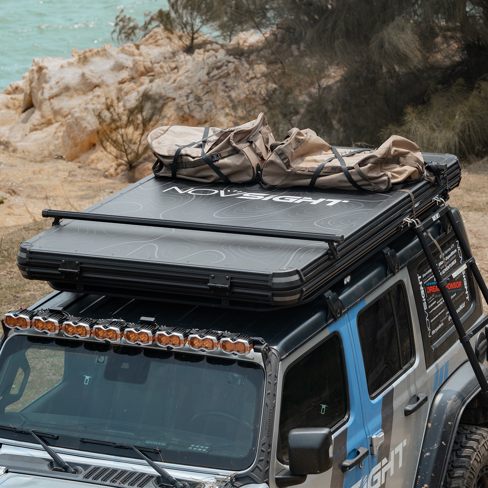 Premium Zebra Rooftop Tent - 4 Season Waterproof Camping Tent for SUV/Truck - Easy Setup Roof Top Tent for Outdoor Adventures, Road Trips & Overlanding