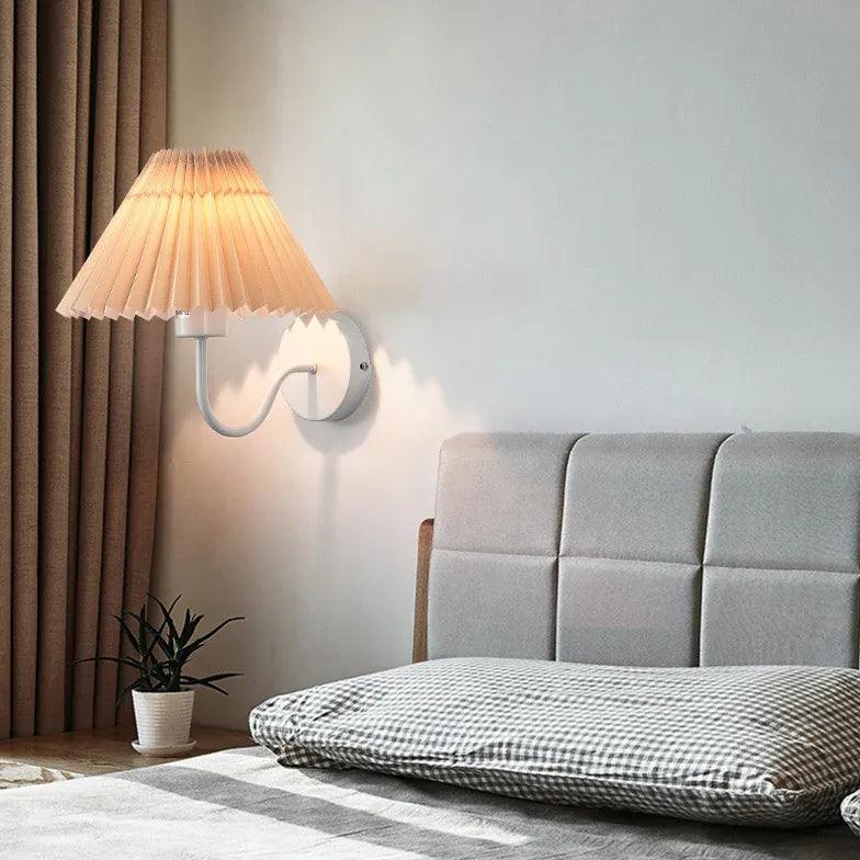 Modern Wall Sconces with Fabric Shades - Bedroom Lighting Fixtures for Cozy Ambience, Hallway & Living Room Decor