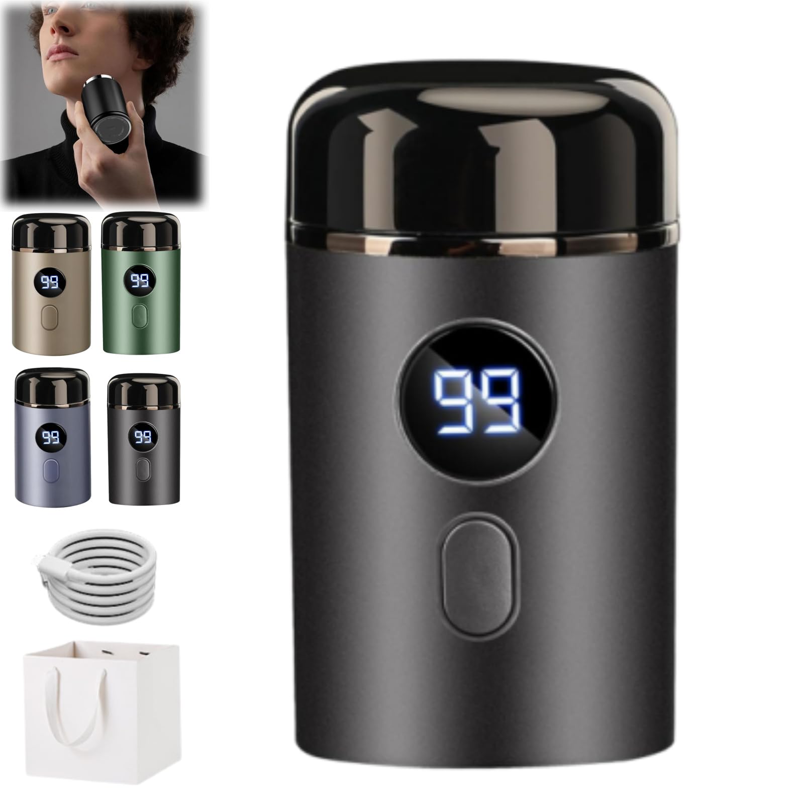 Vishopee Mini Portable Electric Shaver - USB Rechargeable Waterproof Travel Razor for Men & Women - Perfect for On-the-Go Grooming, Gym Bags, Business Trips & Daily Use (Black)