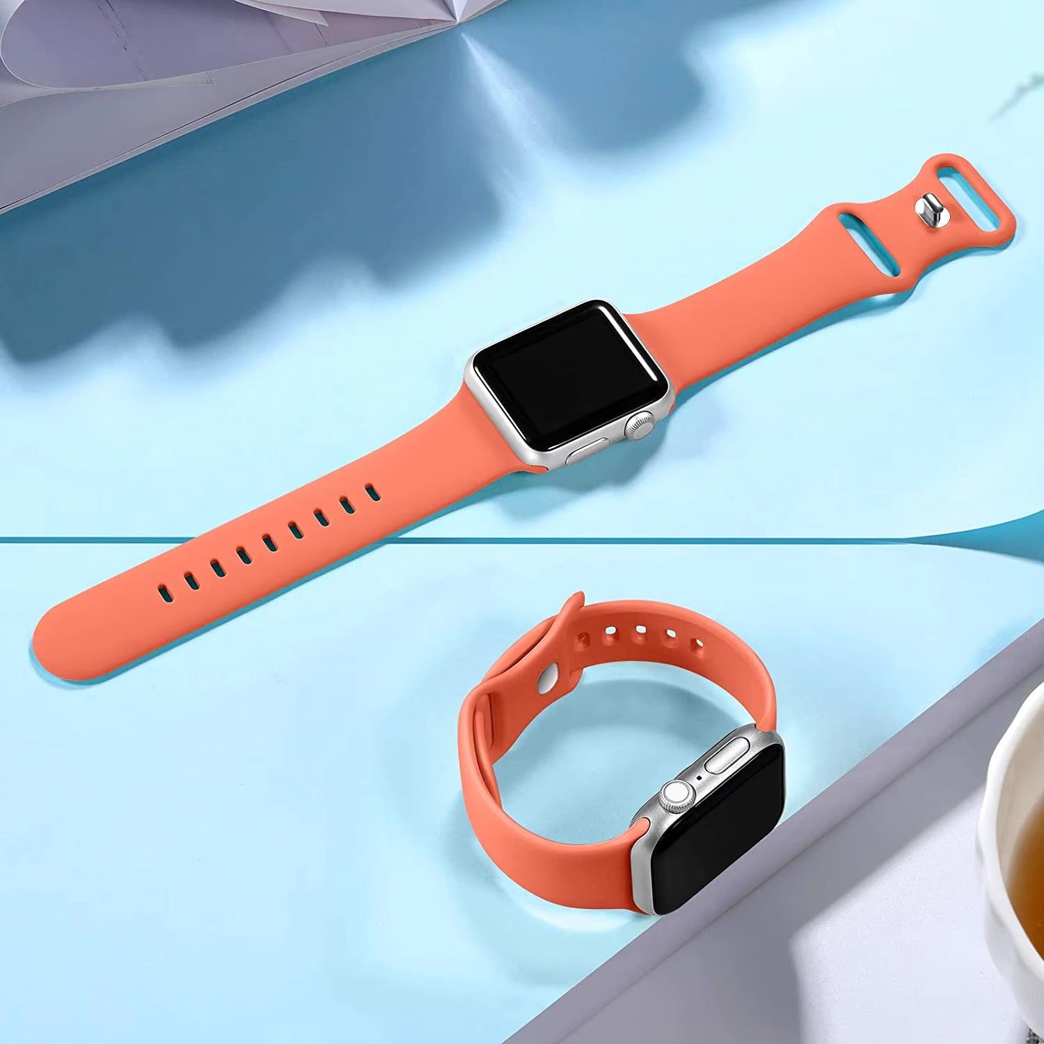Premium Silicone Classic Double Buckle Watch Band - Durable, Comfortable & Adjustable Wrist Strap for Men & Women - Perfect for Sports, Work & Everyday Wear