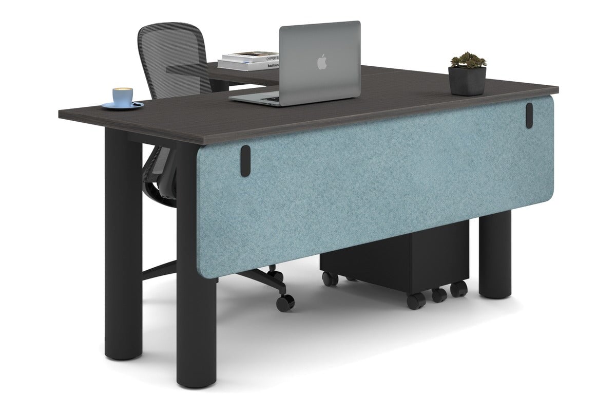 L-Shaped Corner Office Desk with Quadro Cylinder Legs - 1600L x 1450W - Perfect for Home Office, Gaming Setup & Workspace Organization