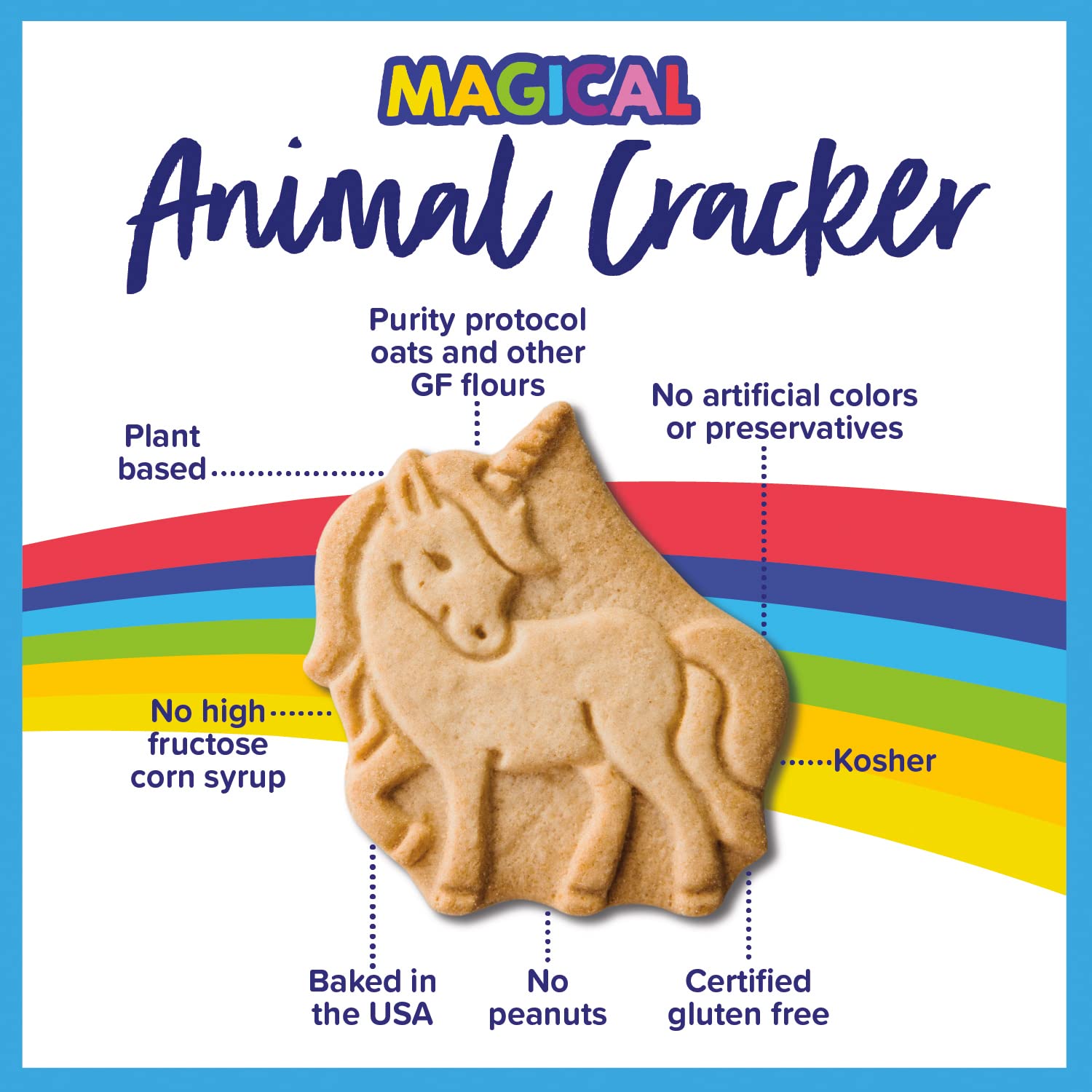 Goodie Girl Magical Animal Crackers - Gluten Free, Dairy Free, Egg Free, Peanut Free, Kosher Snacks (6oz Boxes, Pack of 3) | Perfect for School Lunches, Parties & Allergy-Friendly Treats