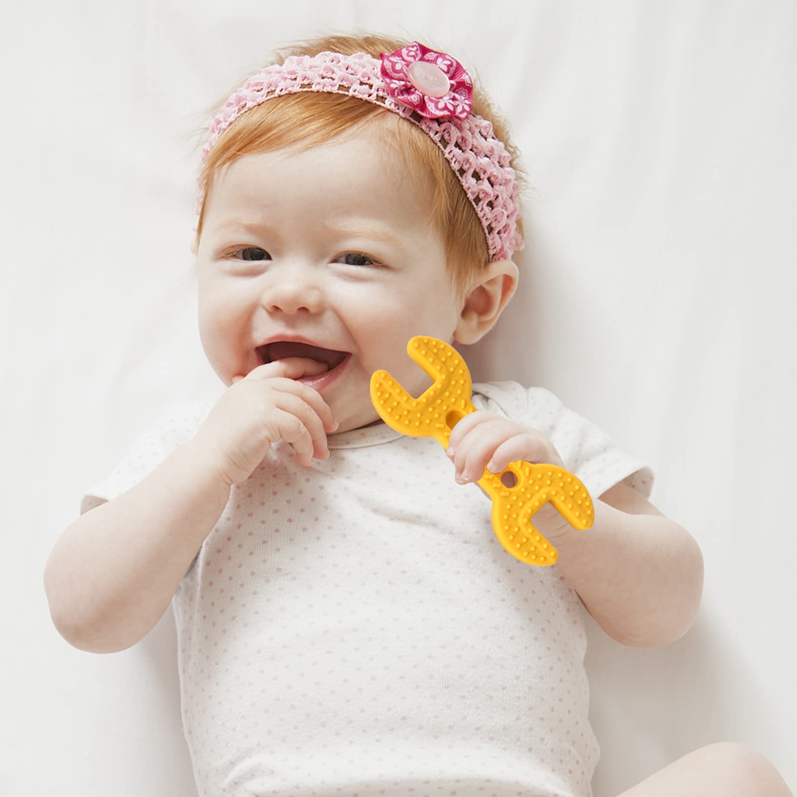 Chuya Baby Teether Toys - Soft BPA-Free Silicone Teething Toys for Infants 3-12 Months | Safe Chew Toy Set with Hammer & Wrench Design | Easy to Hold & Clean (4-Pack) - Perfect for Soothing Sore Gums During Teething & On-the-Go Comfort