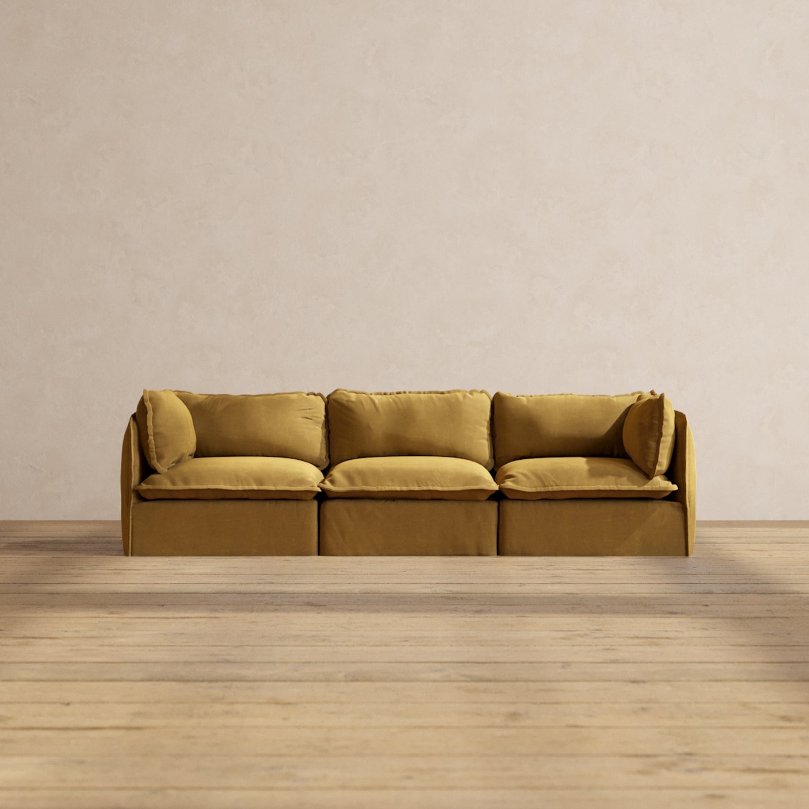 Premium Modular Performance 3-Seater Sofa in Toffee Brown | Luxe Blend Fabric | Perfect for Living Rooms, Home Theaters & Office Lounges