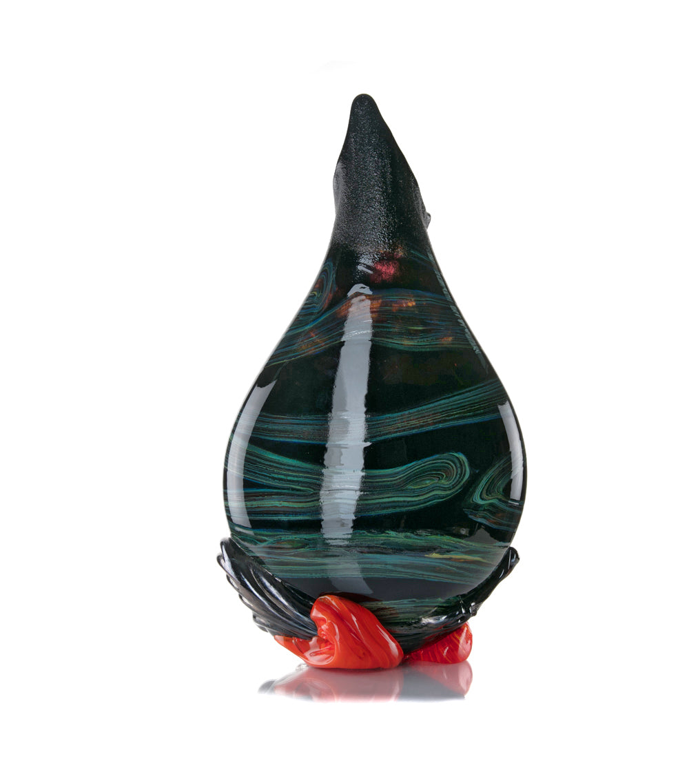 Daniel Moe Black Lava Trail 1 Glass Vessel - Modern Home Decor, Unique Centerpiece for Dining Table, Living Room, or Office