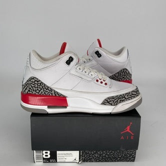 Authentic Air Jordan 3 Retro 'Hall of Fame' Basketball Shoes - Size 8 (136064-116) - Perfect for Sneaker Collectors & Basketball Enthusiasts