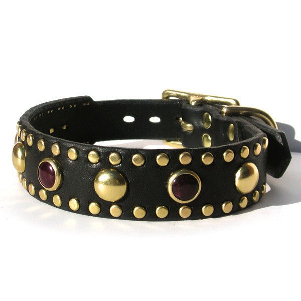 Premium Targa Leather Dog Collar - Adjustable & Durable Pet Collar for Small Medium Large Dogs - Perfect for Daily Walks, Training & Outdoor Adventures