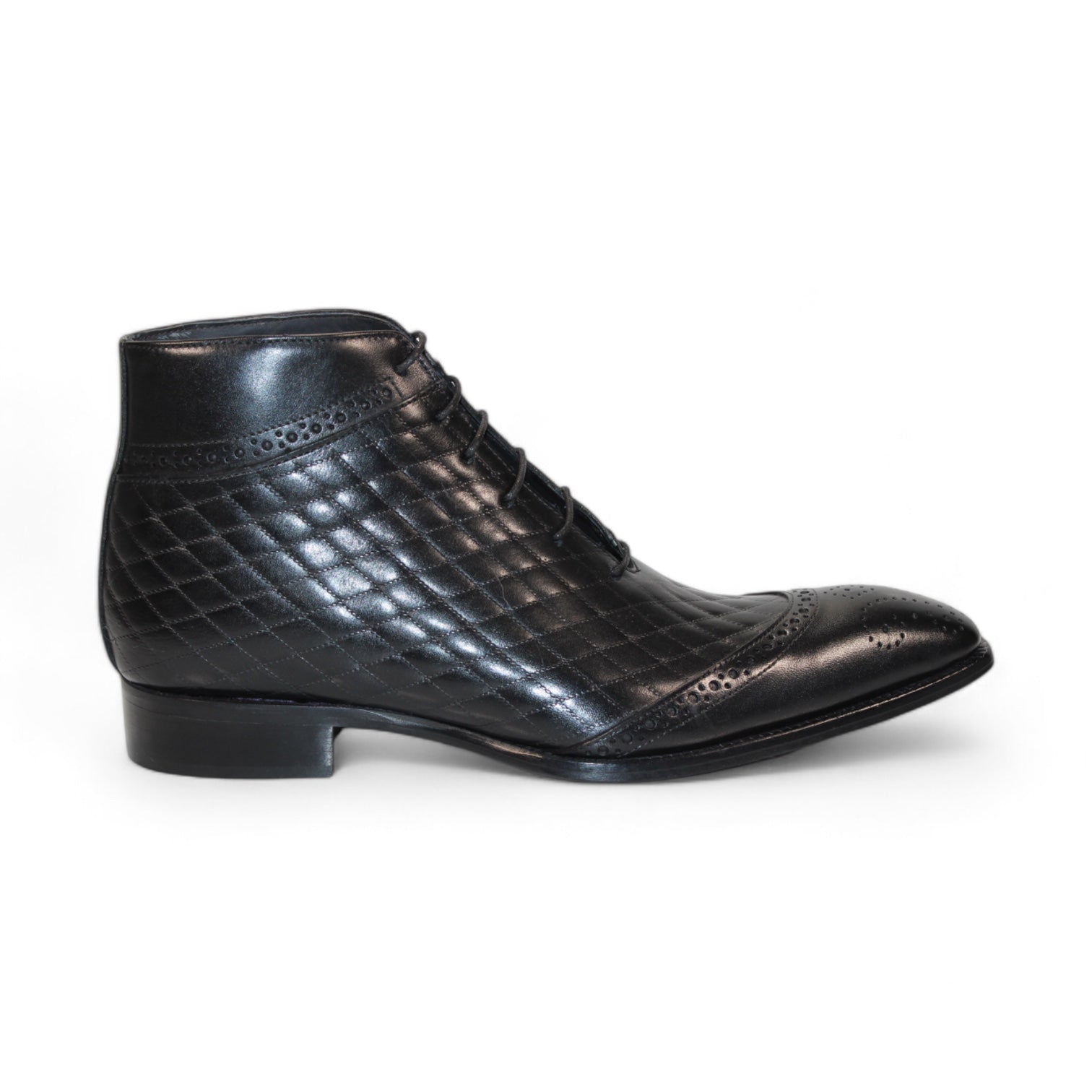Duca Di Matiste Lauro Men's Leather Dress Shoes - Classic Black Formal Oxfords for Business, Wedding & Special Occasions