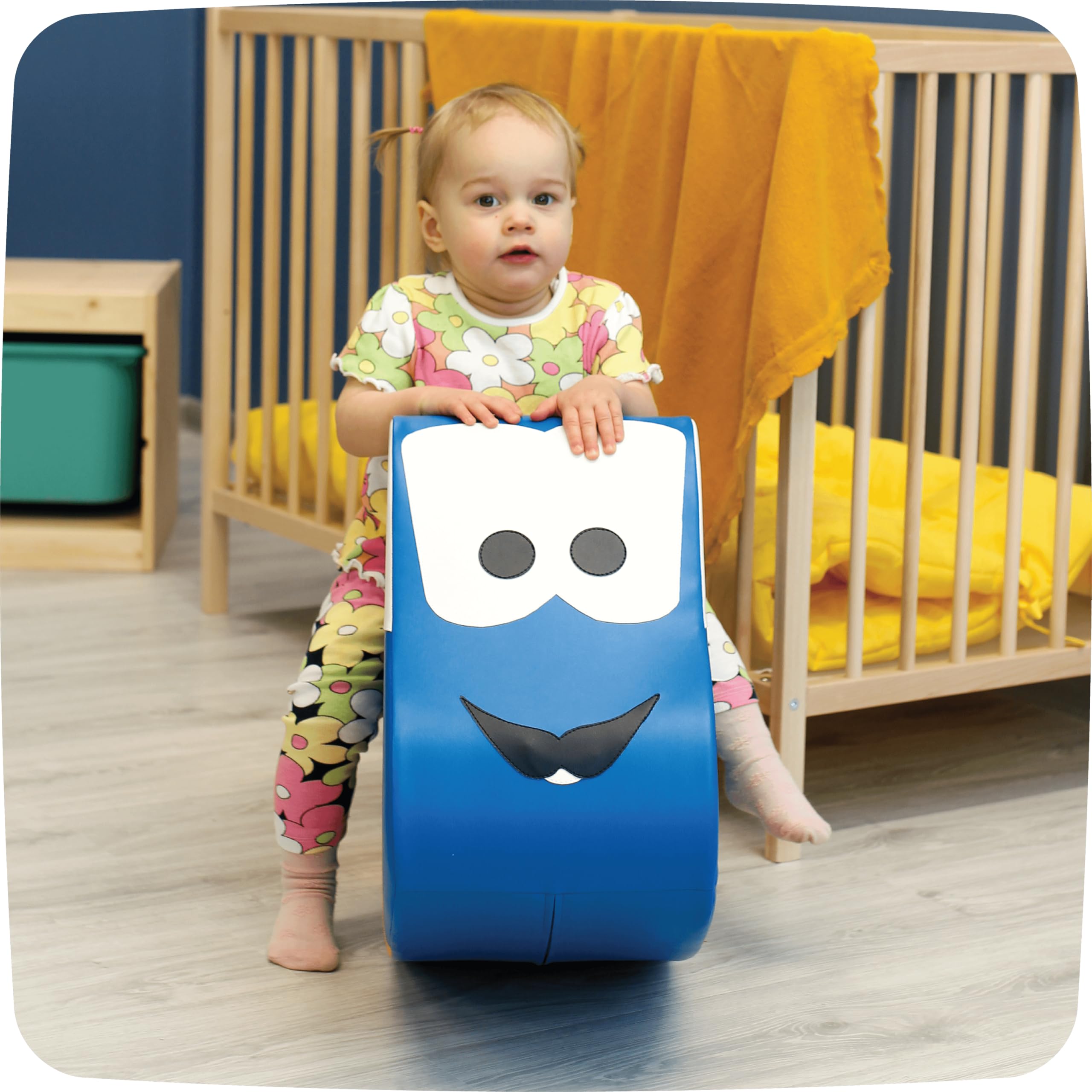 IGLU Soft Play Rocking Car - Toddler Rocker Toy for Kids Ages 2-4 Years | Jumping Activity Toy for Indoor & Outdoor Play | Safe & Fun Blue Ride-On Toy for Toddlers' Physical Development
