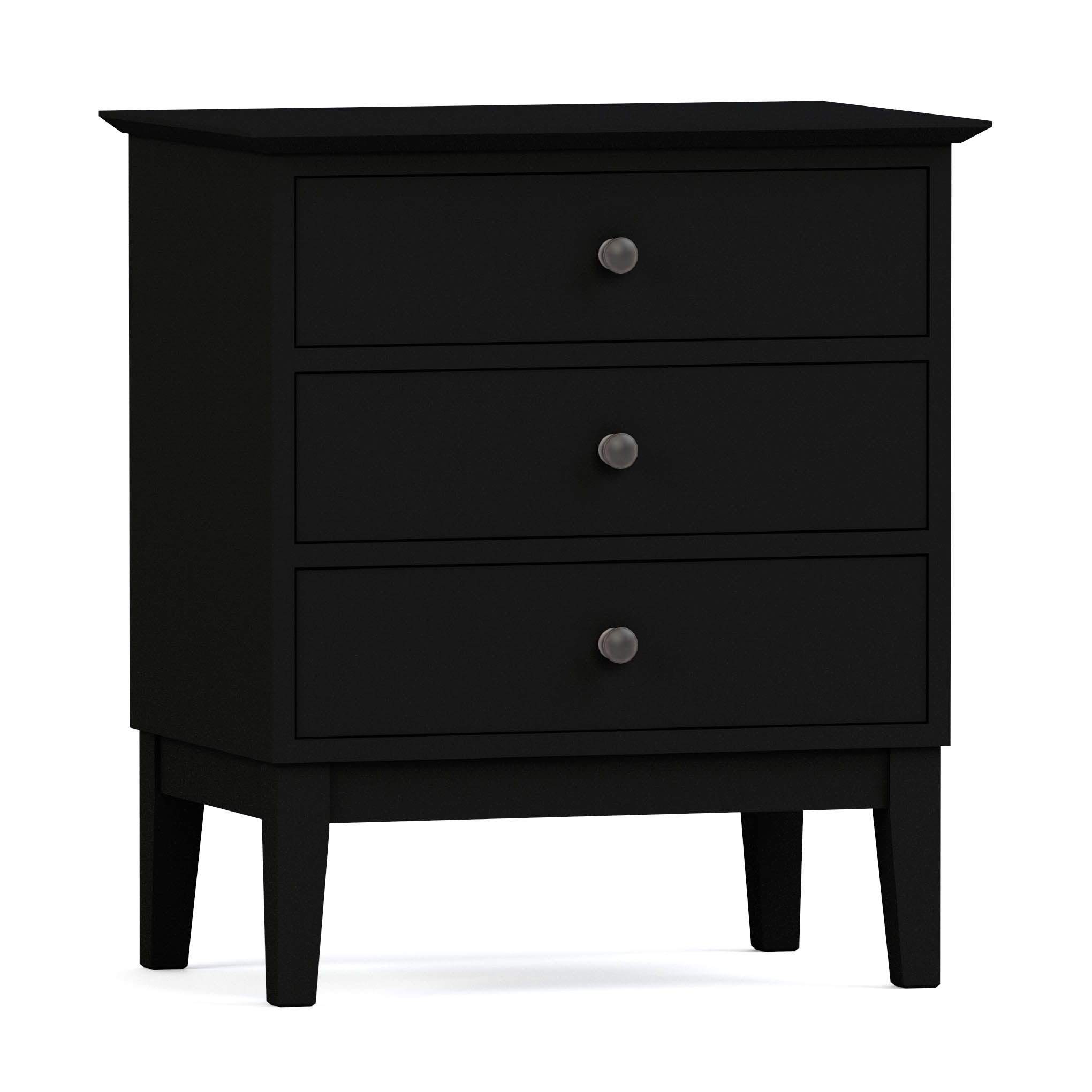 Gable Road 3-Drawer Nightstand - Modern Bedside Table with Storage for Bedroom, Living Room, or Office