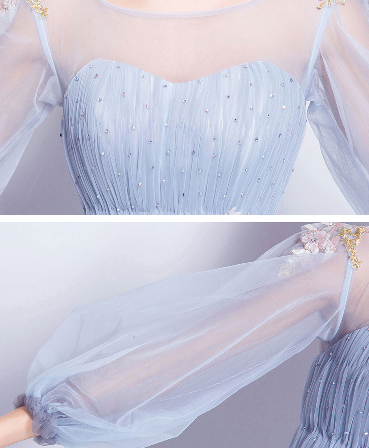 Elegant Royal Blue Tulle Long Prom Gown - Round Neck Evening Dress for Women | Perfect for Homecoming, Formal Dances & Special Occasions