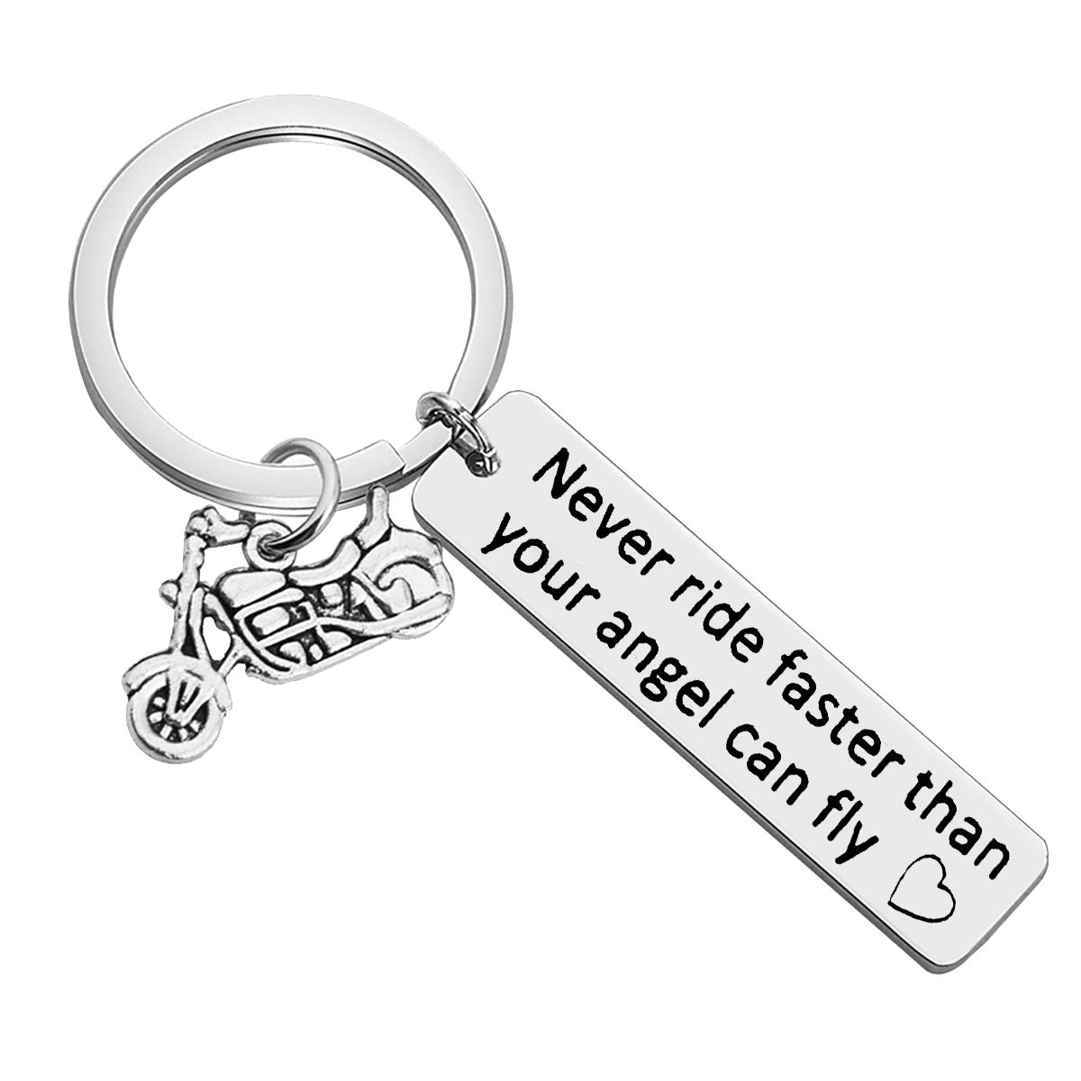 Motorcycle Couple Keychain Set - Ride Safe Handsome Because I Love You Keyring for Biker Boyfriend & Husband - Perfect Valentines Day, Christmas & Birthday Gift for Truckers - Romantic Couple Jewelry for Motorcycle Riders & Road Trips