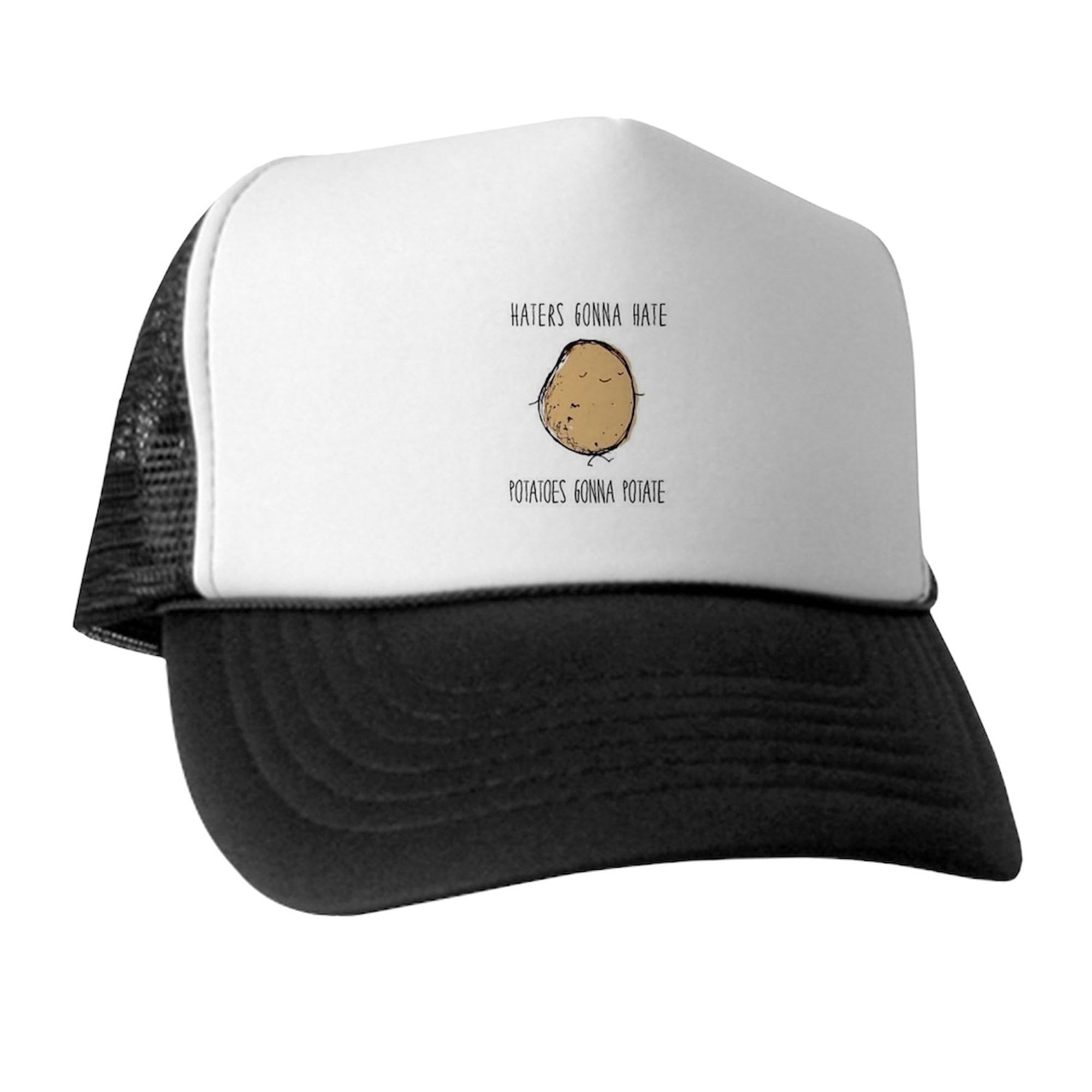 Haters Gonna Hate, Potatoes Gonna Potate Adjustable Snapback Trucker Hat by CafePress - Funny Novelty Hat for Men & Women, Perfect for Casual Wear, Outdoor Activities, and Gifts