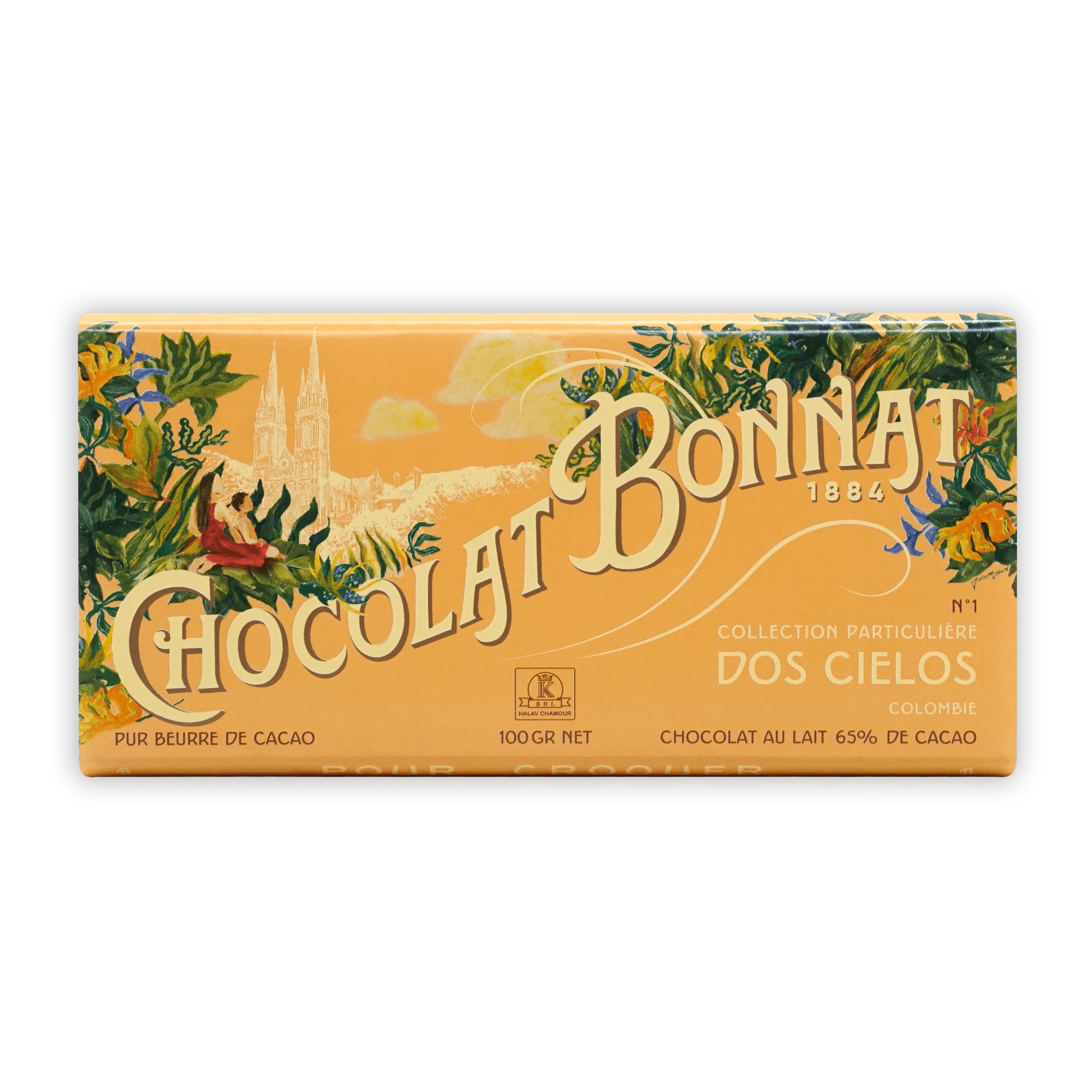 Bonnat Dos Cielos Colombia 65% Milk Chocolate Bar - Premium Dark Chocolate for Baking, Gifts & Desserts