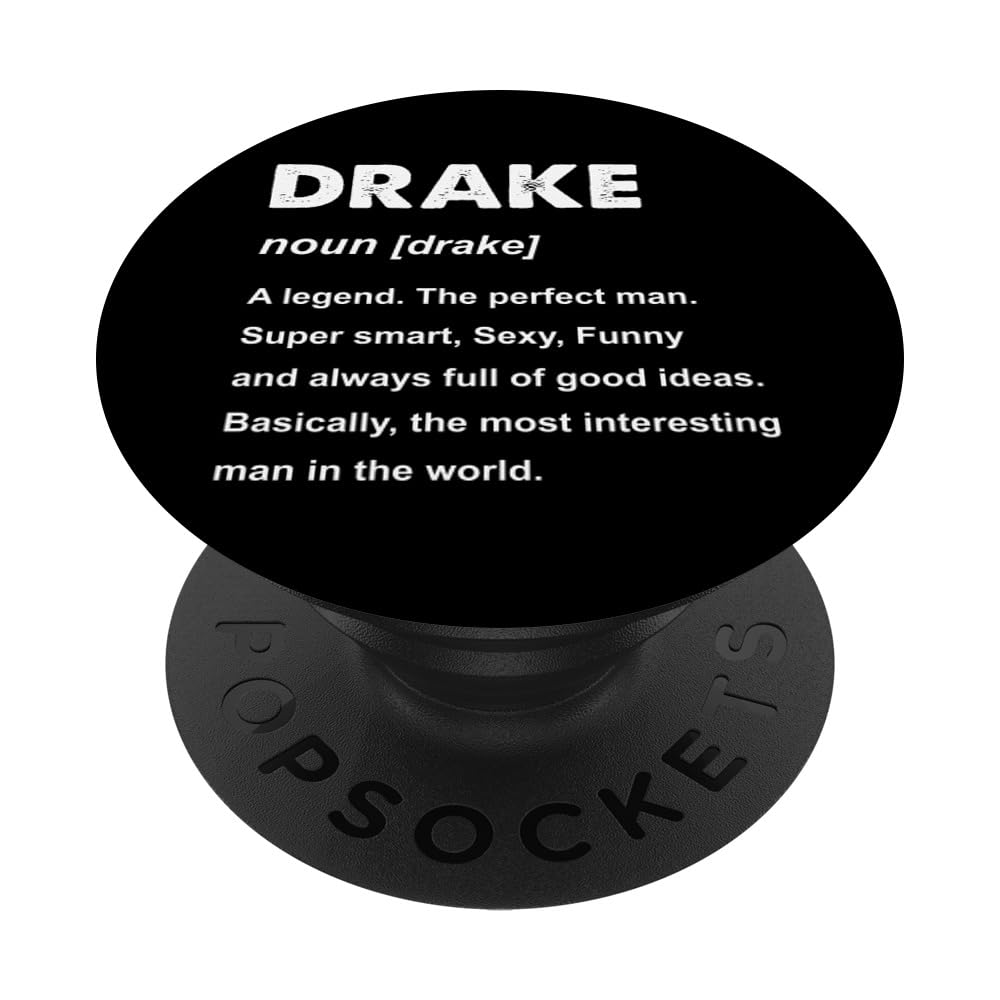 Drake Name PopSockets - Custom Adhesive PopGrip Phone Grip & Stand for iPhone, Samsung, Smartphones - Perfect for Work, Travel, and Everyday Use