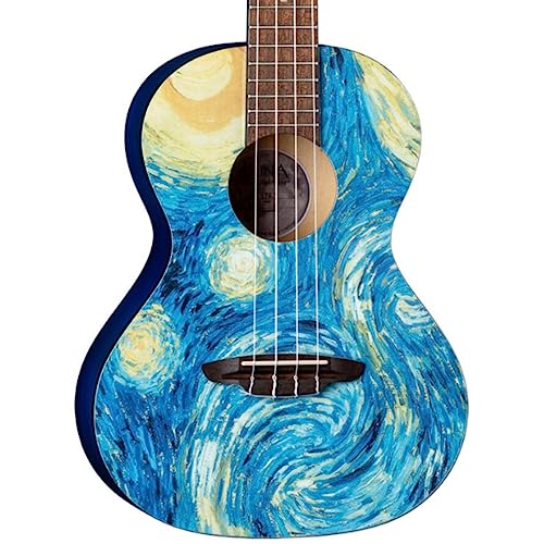 Starry Night Tenor Ukulele 4-String with Gig Bag - Luna Guitars UKE STR T - Perfect for Beginners, Travel & Beach Performances