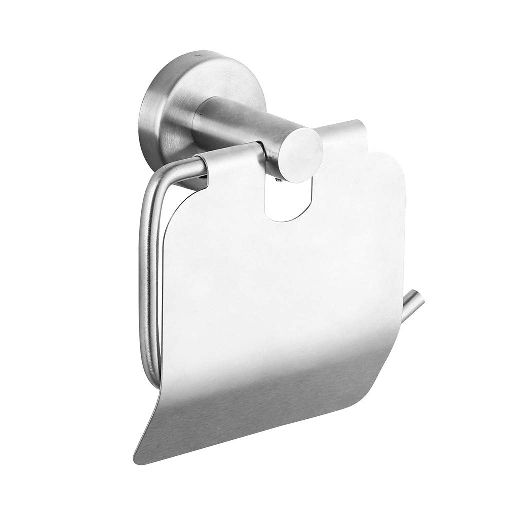 Stainless Steel Toilet Paper Holder - Strong Adhesive Steel Paper Towel Rack for Bathroom, Kitchen Sink & Home Improvement (Silver, One Size) - Perfect for Small Spaces, Apartments & RVs