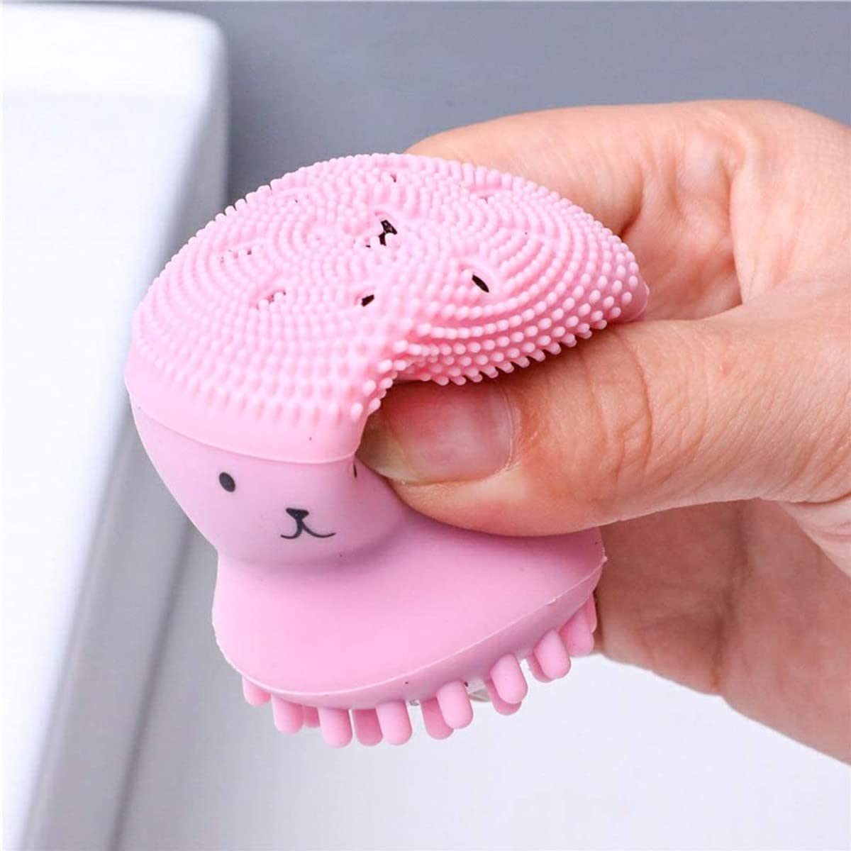 HENIJ 1PC Silicone Cleaning Brush - Cute Octopus Facial Scrubber for Deep Cleansing & Exfoliation | Gentle Skin Care Tool for Makeup Removal & Blackhead Cleaning
