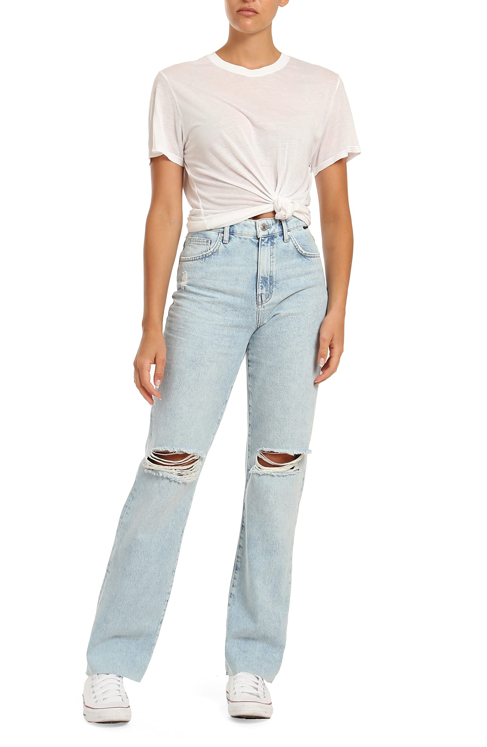 Mavi Women's Barcelona High Rise Wide Leg Jeans - Comfortable & Stylish Denim Pants for Casual Wear, Office & Weekend Outfits