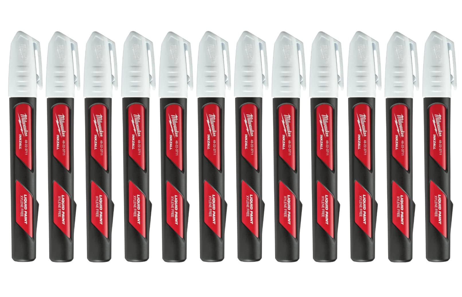 Milwaukee Electric Tools Bulk White Paint Markers - Durable & High-Visibility Marking for Construction, DIY & Industrial Use