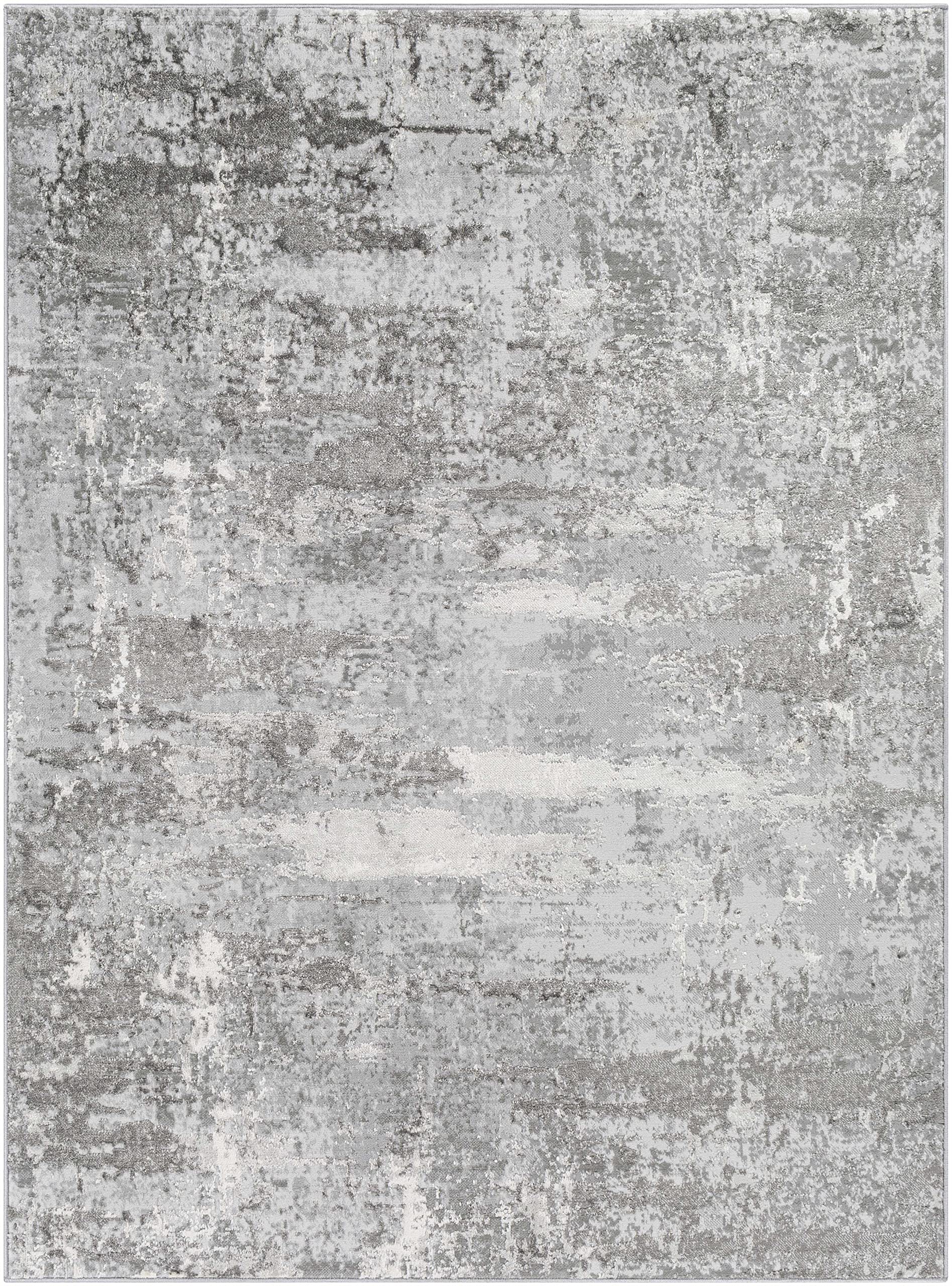 Hauteloom Pattao Modern Area Rug for Living Room & Bedroom - Soft Gray & Beige - 6'7