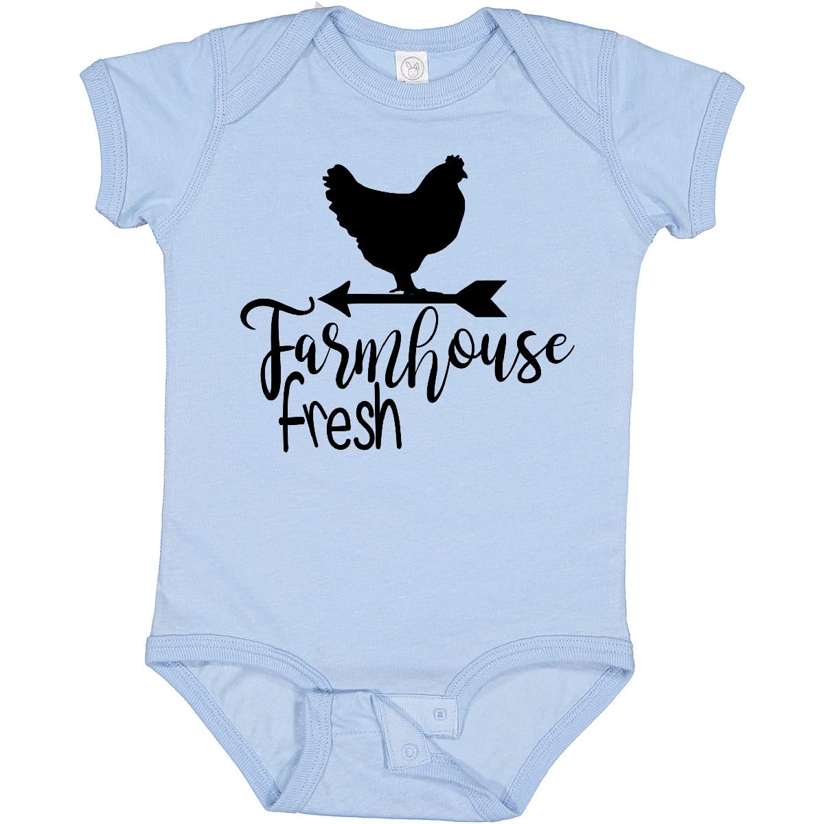 Inktastic Farmhouse Fresh Chicken Baby Bodysuit - Cute Organic Cotton Onesie for Newborns & Infants - Perfect for Family Photos, Baby Showers & Farm-Themed Nursery Decor
