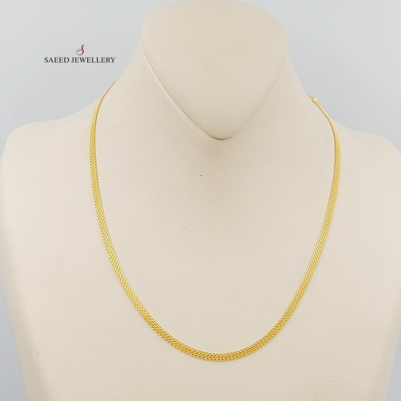3mm Flat Chain Necklace 45cm - Minimalist Dainty Gold Silver Layering Chain for Women, Perfect for Everyday Wear & Gift Giving