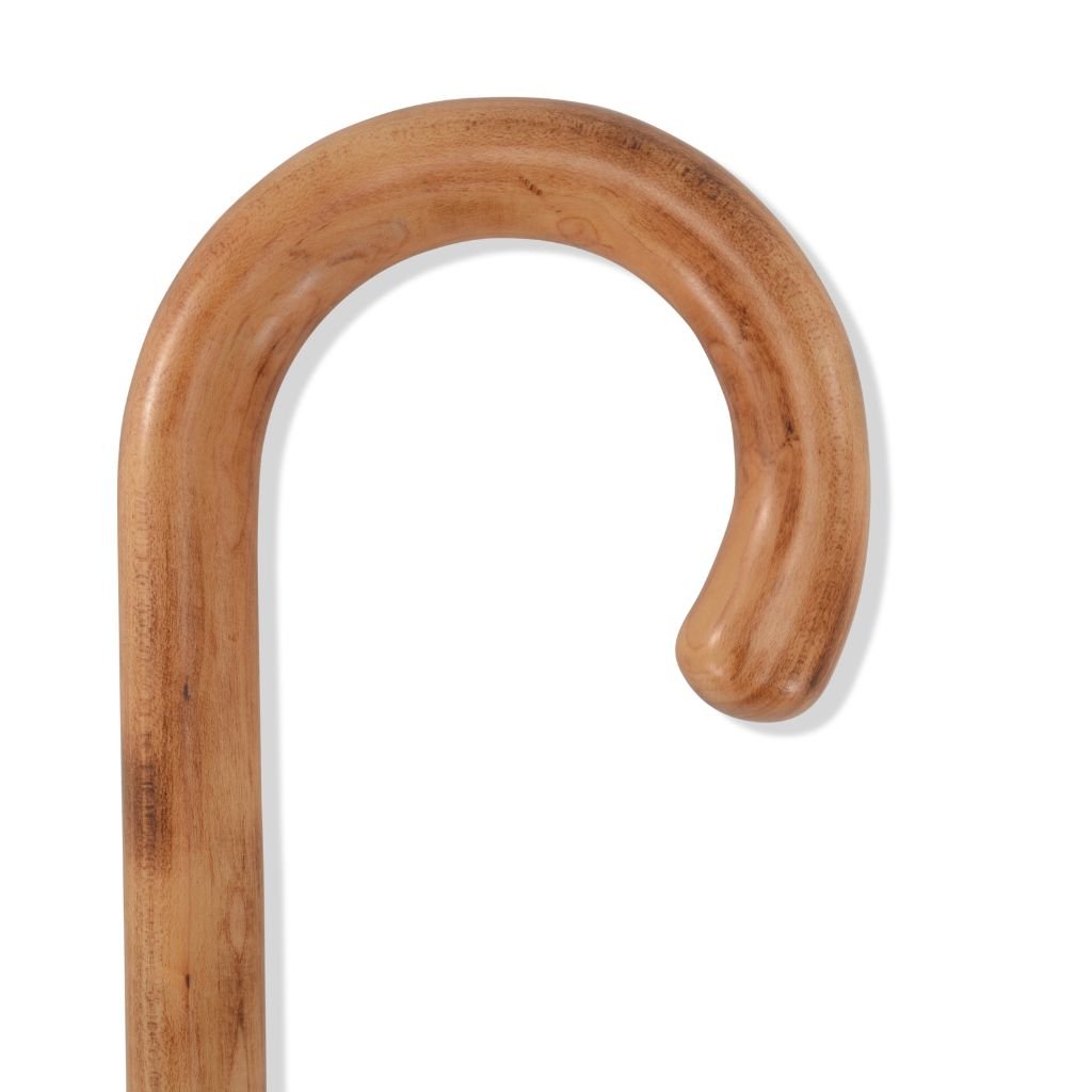 FOX Scorched Maple Crook - Premium Handcrafted Wooden Walking Stick for Hiking, Outdoor Adventures & Fashion Accessories