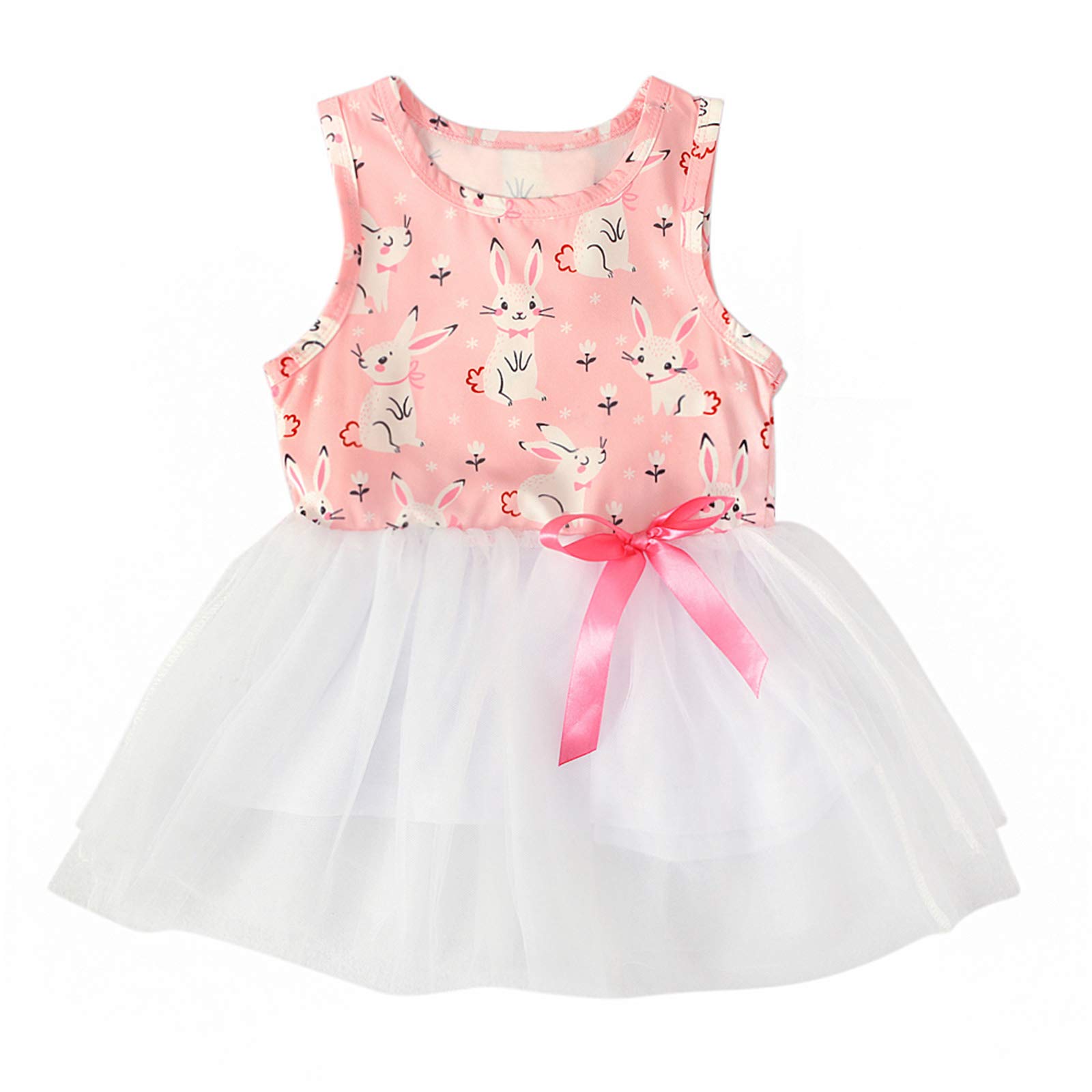Pink Tulle Tutu Rabbit Romper Dress for Baby Girls - Easter Princess Party Outfit & Spring Photo Shoot Costume