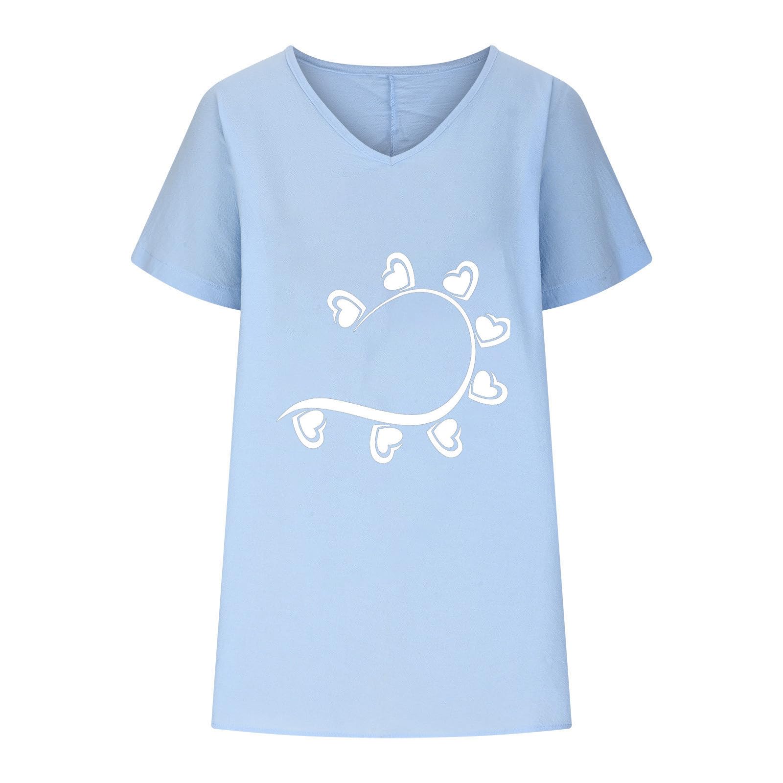 AMhomely Women's V-Neck Printed T-Shirts - Comfortable Fancy Blouses & Tunics for Casual Wear, Office, and Summer Outfits | Longline Floaty Tops & Basic Shirts