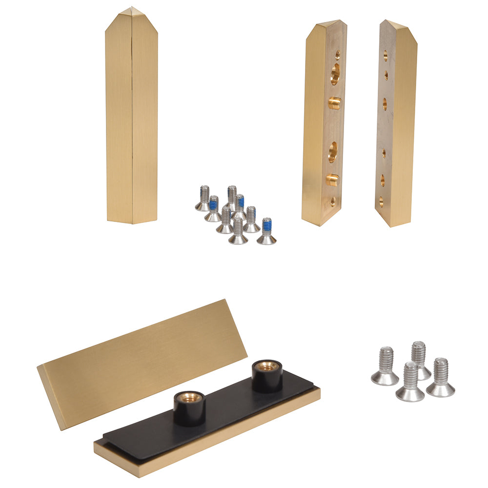 Brass Satin Zero Hinge Kit - 90° & 45° Adjustable Cabinet Door Hinges for Smooth Opening & Closing | Perfect for Kitchen Cabinets, Wardrobes & Furniture Hardware Installation