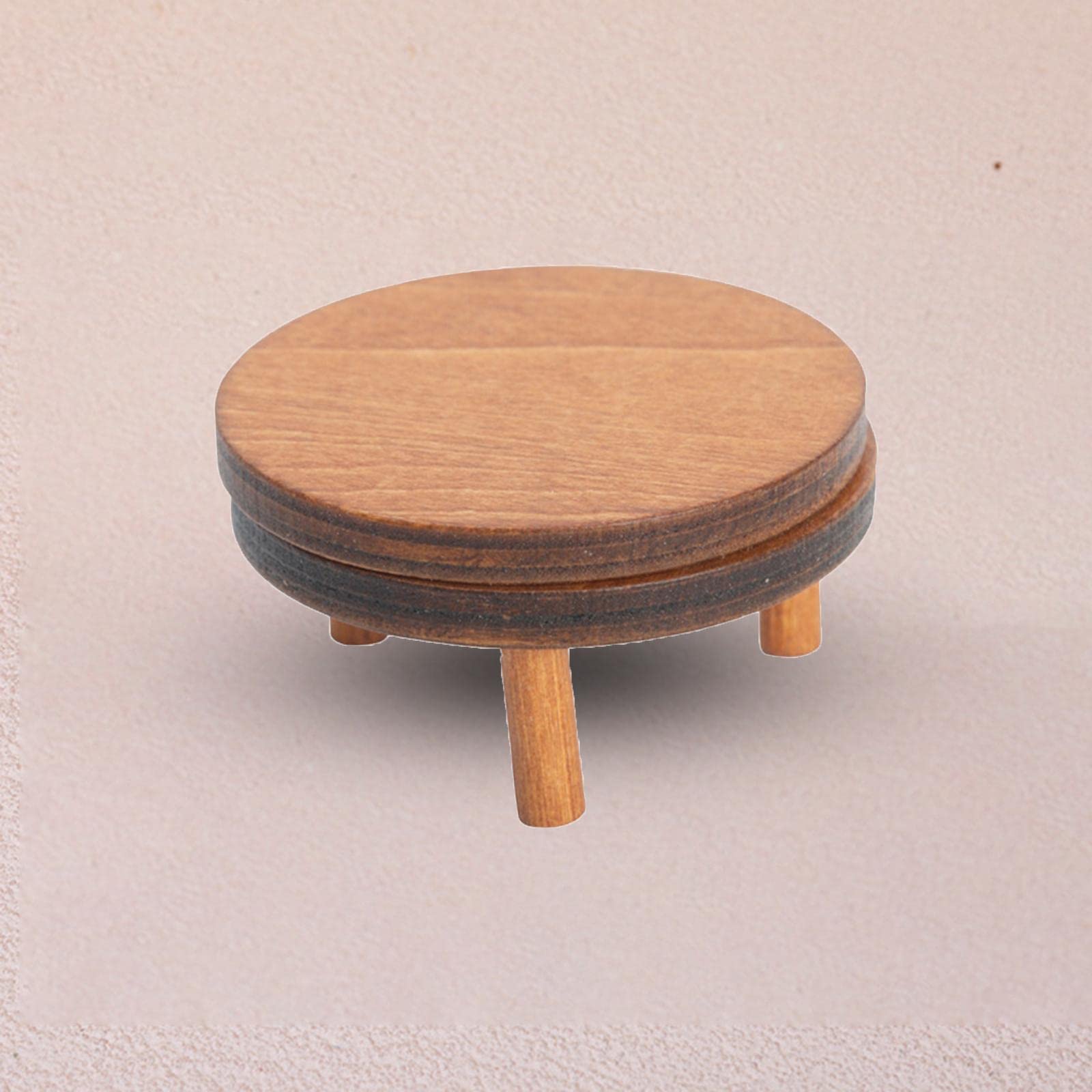 1/12 Scale Miniature Wooden Desk - Realistic Round Dollhouse Furniture for DIY Crafts, Home Decor & Collectibles - Perfect for Dollhouse Miniatures, Model Displays & Gift Ideas