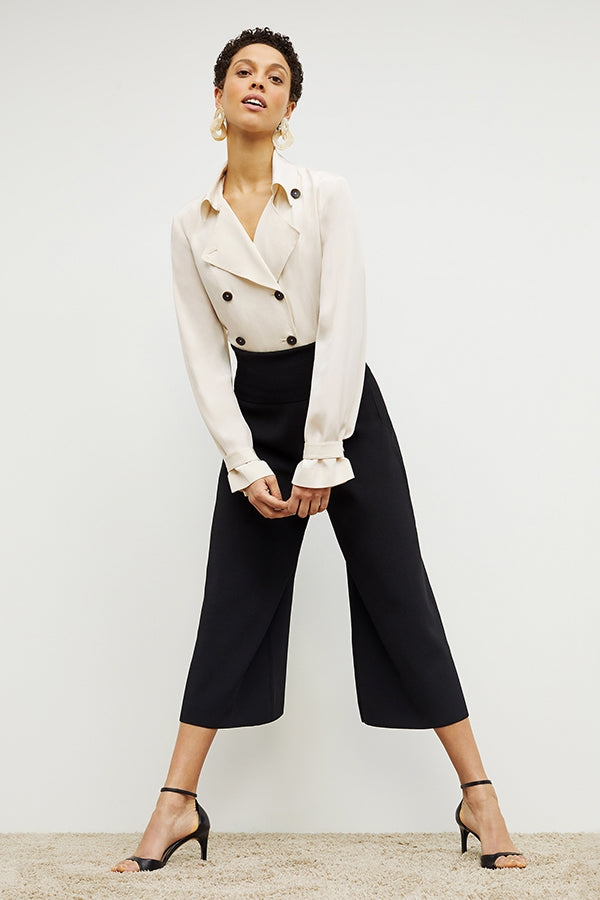 Rogala Stretch Culotte Jumpsuit & Knit Cardigan Set in Black | Comfortable Lounge Wear for Women | Perfect for Yoga, Travel, and Casual Outings