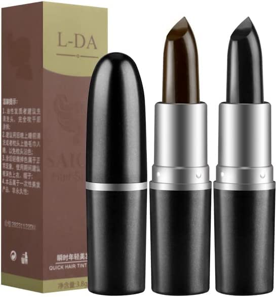 COSLUXE Professional Hair Color Touch Up Stick - Temporary Hair Dye Pencil for Roots & Grays, Non-Toxic Hair Color Crayon for Quick Touch-Ups (4.5g, Black) - Perfect for Travel, Work & Special Events