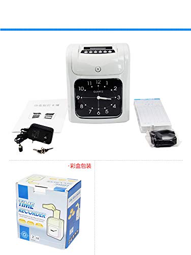 Electronic Time Clock with LCD Display - Punch Card Attendance Machine with Built-in Battery for Office, Factory & School Time Tracking