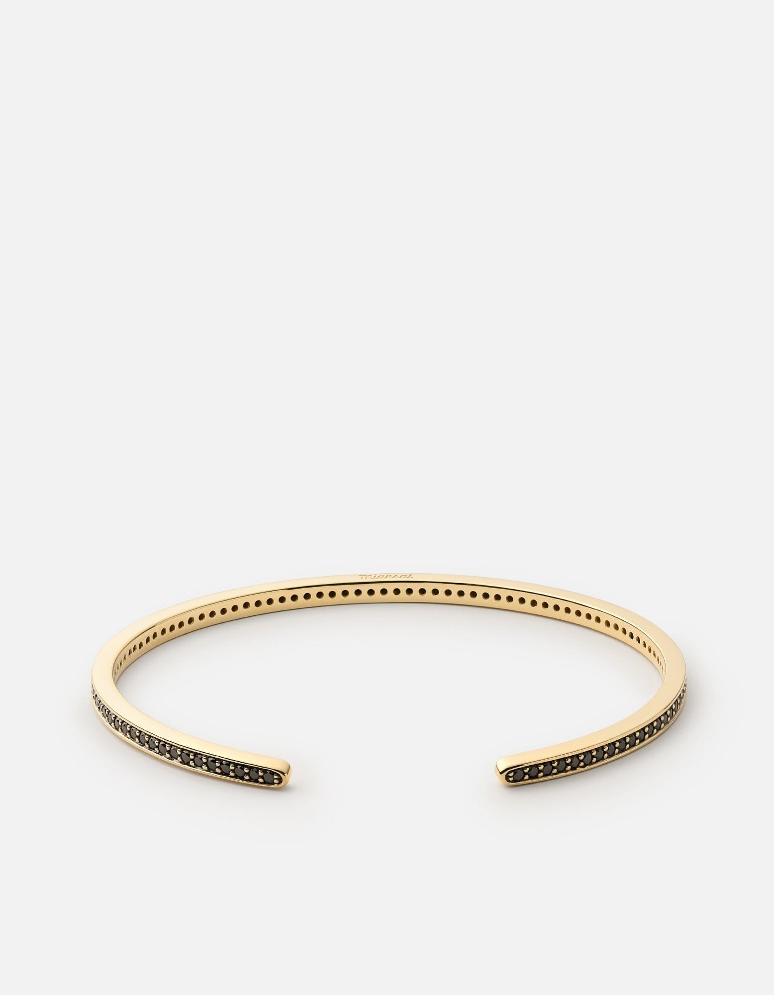 14K Gold & Black Diamond Cuff Bracelet Set - Elegant Jewelry for Women, Perfect for Parties, Weddings & Special Occasions