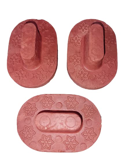 Natural Terracotta Pumice Stone Foot Scrubber - Pack of 3 | Organic Clay Dead Skin Remover for Women & Men | Eco-Friendly Handmade Exfoliator for Soft Feet | Perfect for Pedicures, Callus Removal & At-Home Spa Treatments