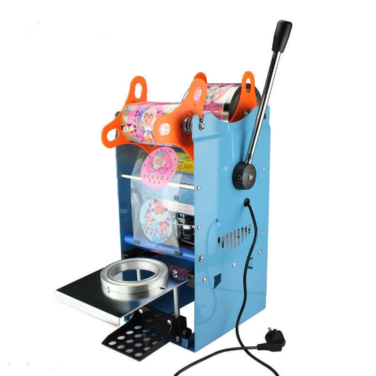 220V 270W Semi-Automatic Electric Sealing Machine for Plastic Cups - Coffee, Milk Tea & Smoothies Sealer (300 Cups/Hour) | Perfect for Bubble Tea Shops, Cafés & Drink Businesses