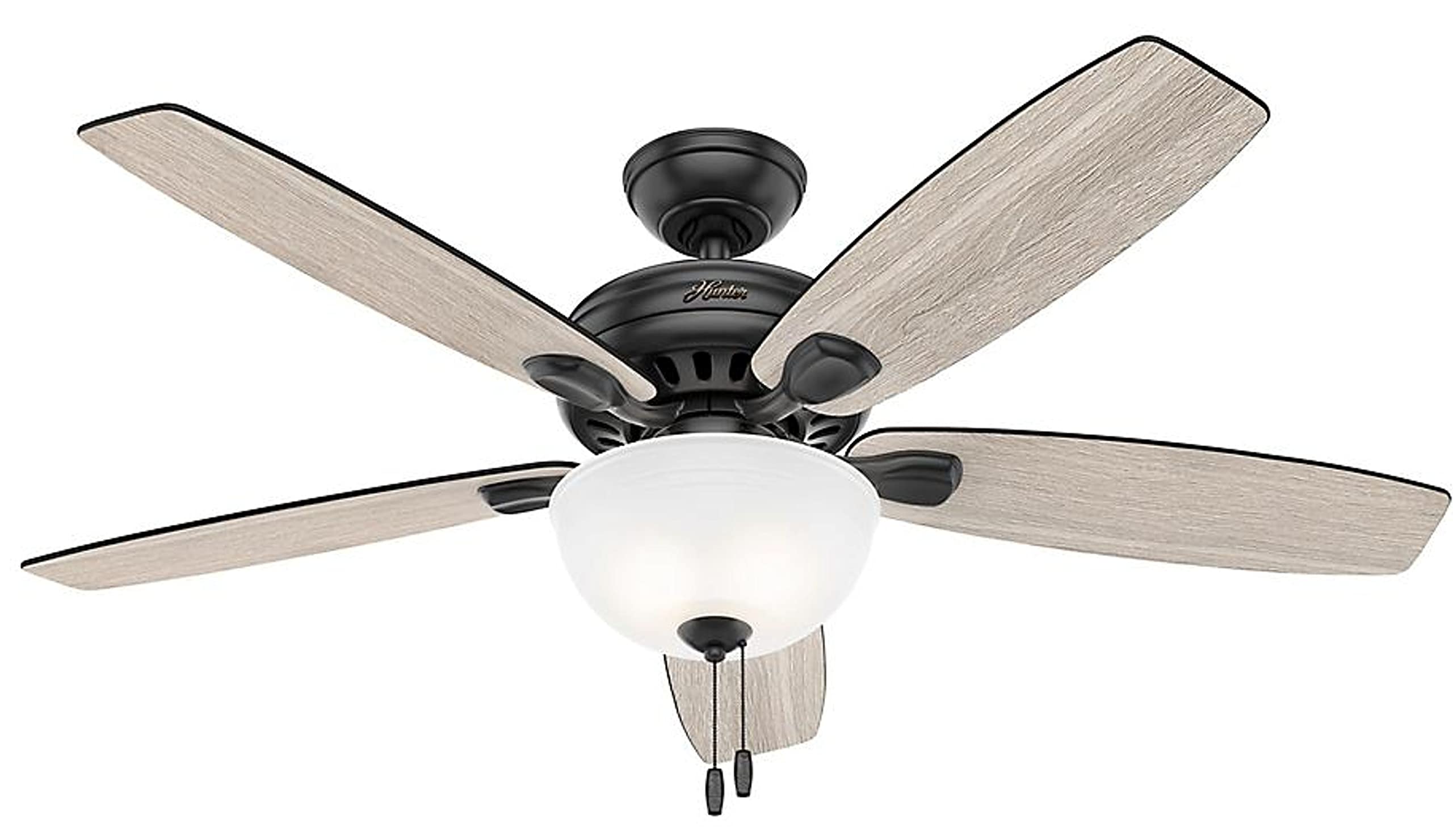 Stratford 52 Inch LED Indoor Matte Black Ceiling Fan with Light Kit - Perfect for Living Room, Bedroom, and Office Cooling & Lighting