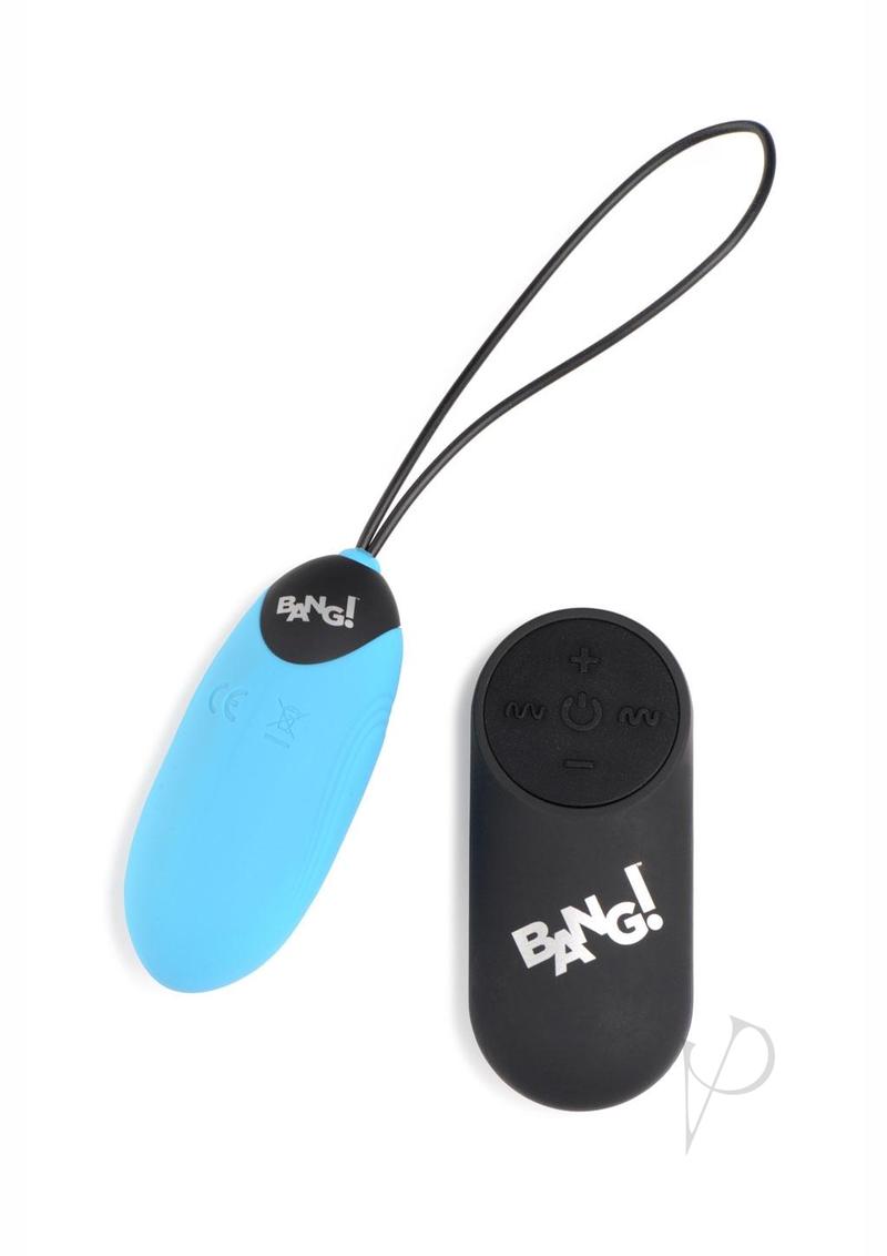 28X Grooved Rechargeable Silicone Egg Vibrator with Remote Control - Blue | Powerful Clitoral & G-Spot Stimulator for Couples Play & Solo Pleasure