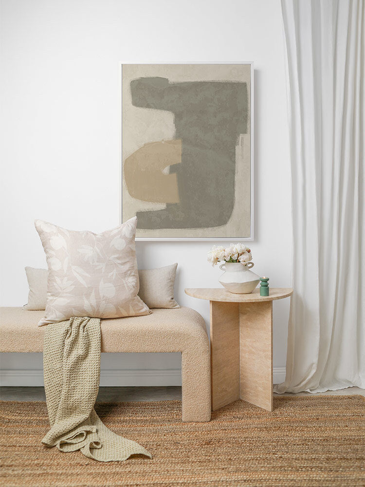Composed Khaki Canvas Art Print - Modern Wall Decor for Living Room, Bedroom & Office - Handmade Landscape Painting for Home & Office Decoration