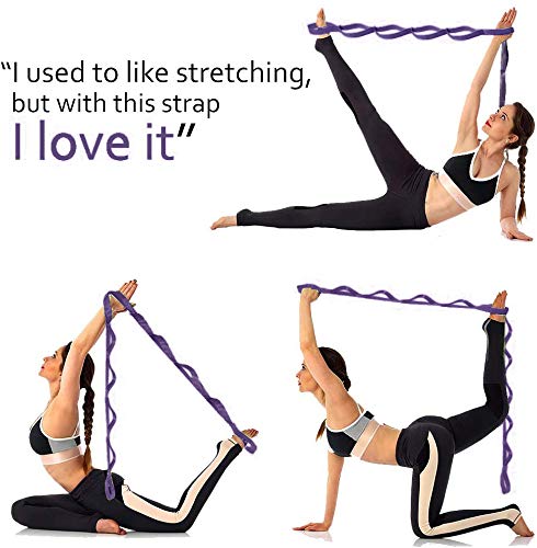 Premium SANKUU Yoga Stretching Strap with 12 Loops - Physical Therapy Equipment for Flexibility Training, Pilates & Gymnastics - Ideal for Home Workout, Gym Exercise & Rehabilitation (Women & Men)