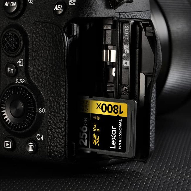 Lexar Pro SDXC Gold Series 1800X 128GB UHS-II V90 Memory Card (2 Pack) - High Speed for 4K/8K Video, DSLR & Mirrorless Cameras, Drones, Action Cameras