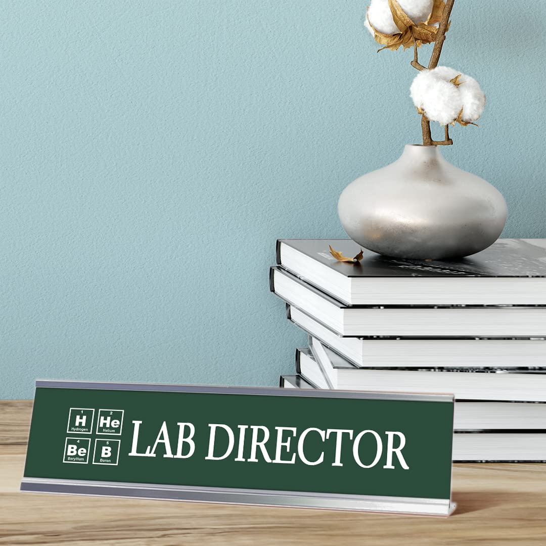 Green Novelty Lab Director Desk Sign - 2 x 8 Inches - Perfect for Office Decor, Science Lab, or Gift for Scientists & Researchers