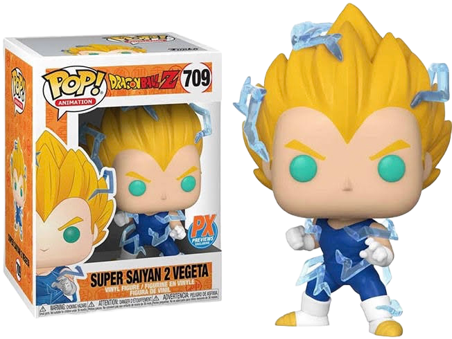 Dragon Ball Z Super Saiyan 2 Vegeta Action Figure - PX Previews Exclusive #709 Collectible for Anime Fans & Gift for Dragon Ball Z Lovers - Perfect for Display, Collection, and Cosplay