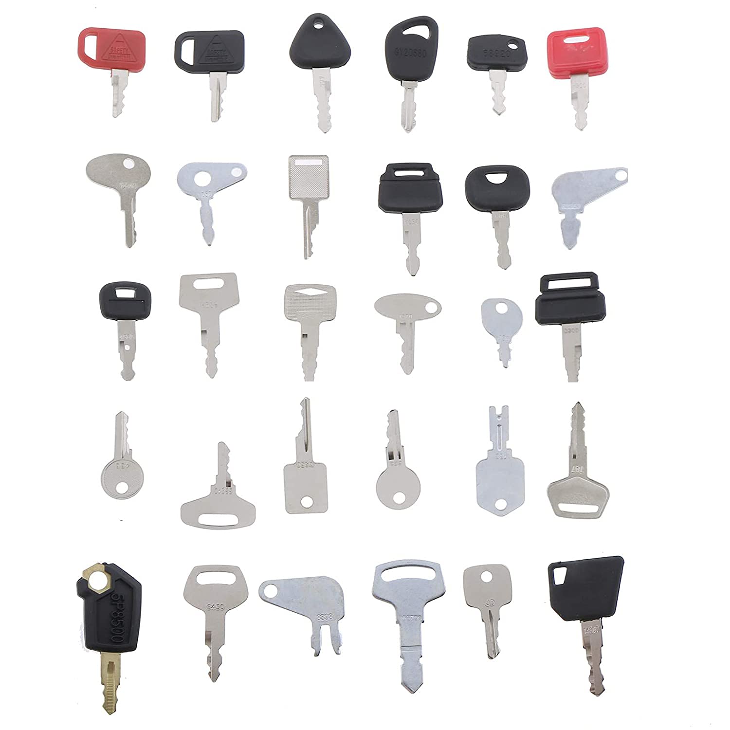 30 Heavy Equipment Key Blanks Set - Construction Ignition Keys for Excavators & Bulldozers