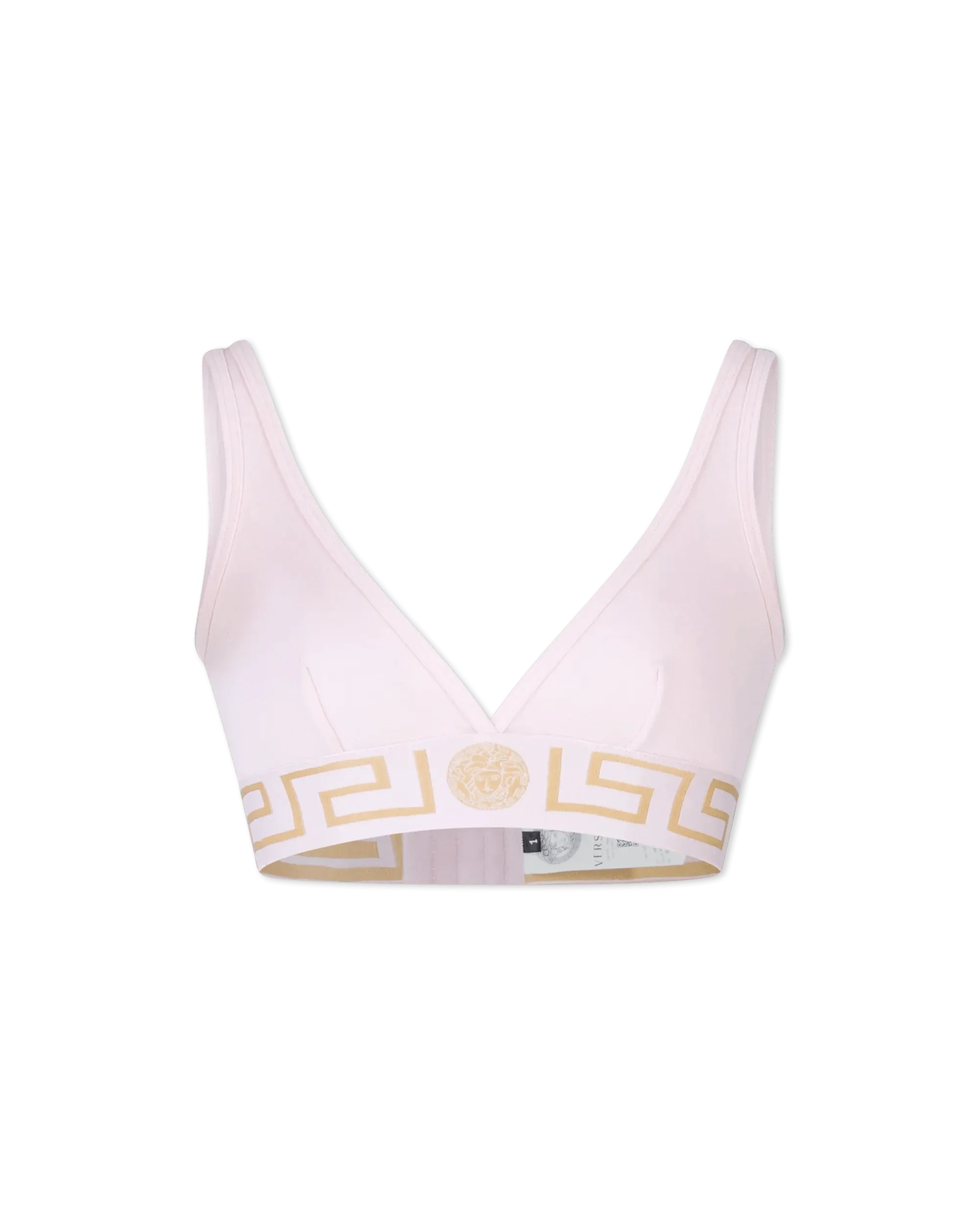 Greek Key V Neck Bralette - Comfortable Lace Bralette for Women, Wireless Soft Support, Breathable Sleepwear & Lounge Wear - Perfect for Yoga, Relaxing at Home, and Layering Under Clothes